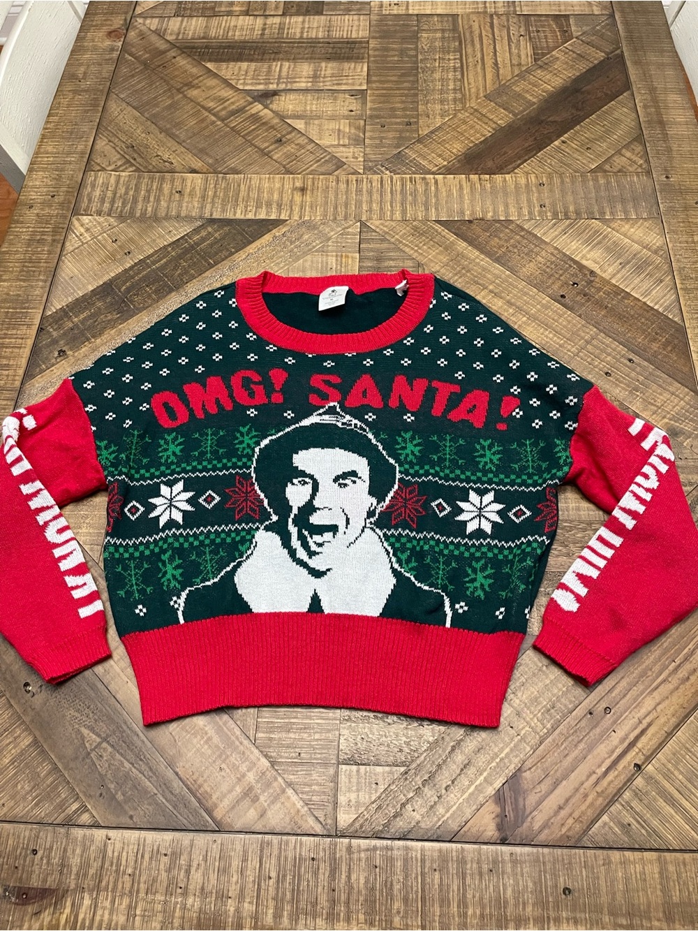 official Buddy the Elf "OMG! Santa!" Ugly Christmas Sweater